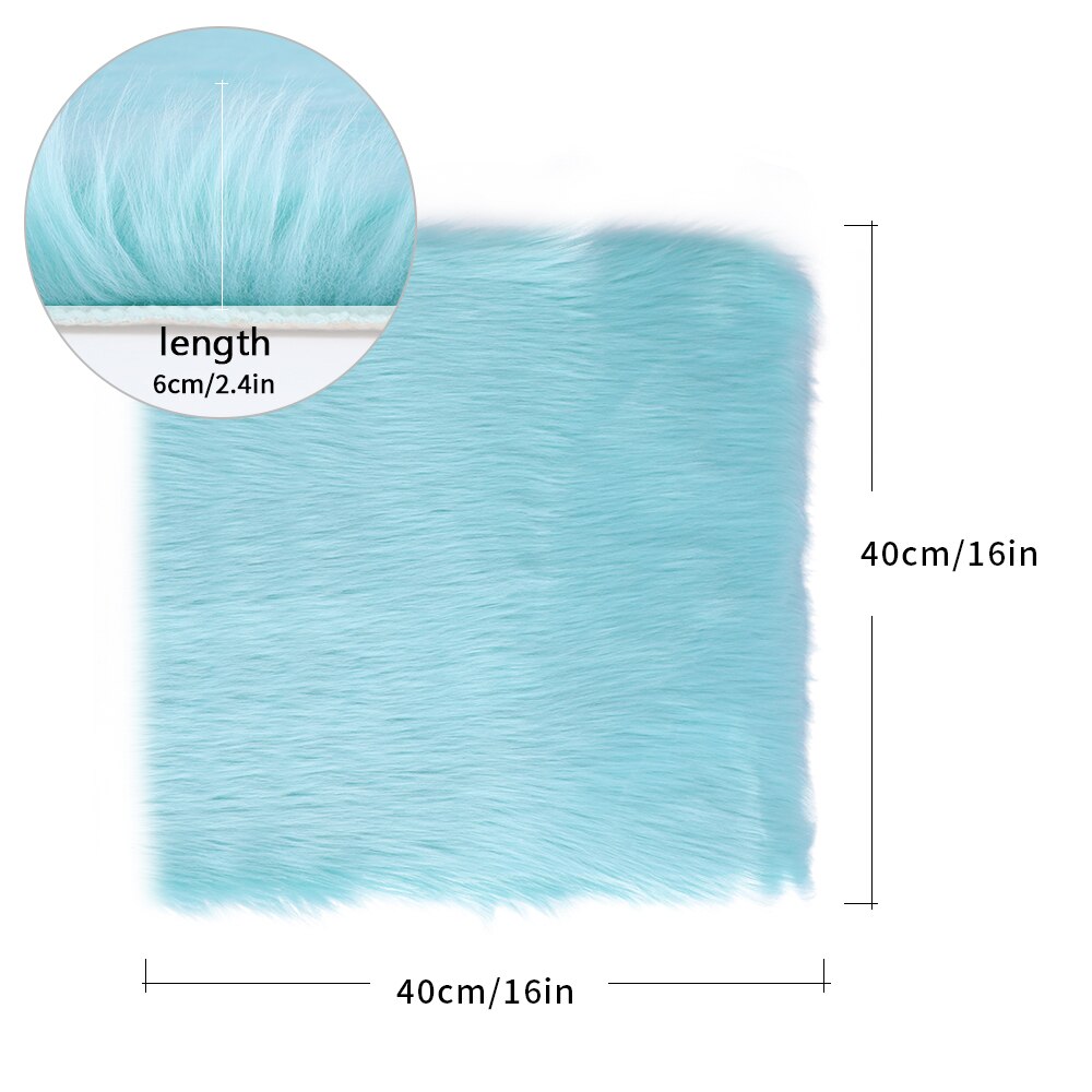 Faux peau de mouton chaise couverture multicolore poilu laine tapis coussin de siège longue peau fourrure plaine moelleux petits tapis lavable