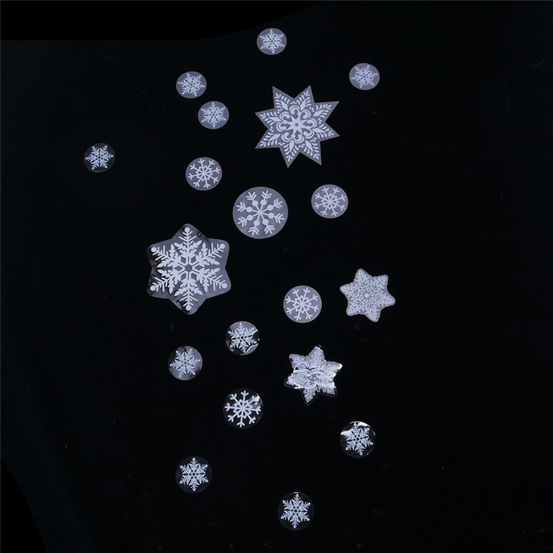 1 Sheet Reusable White Christmas Snowflake Window Stickers Self-adhesive Decor Decals Home Decoration Stickers Glass