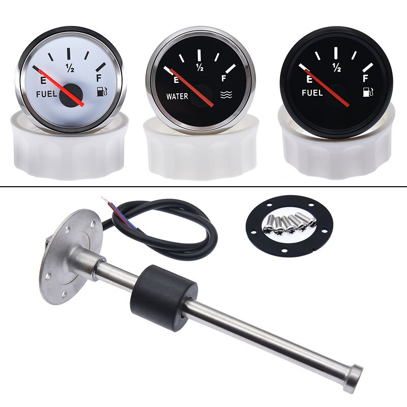 52MM Fuel Level Gauge 0-190 Ohm Oil Tank Level Indicator Meter With Fuel Level Sensor 150MM 200MM 250MM 300MM 350MM