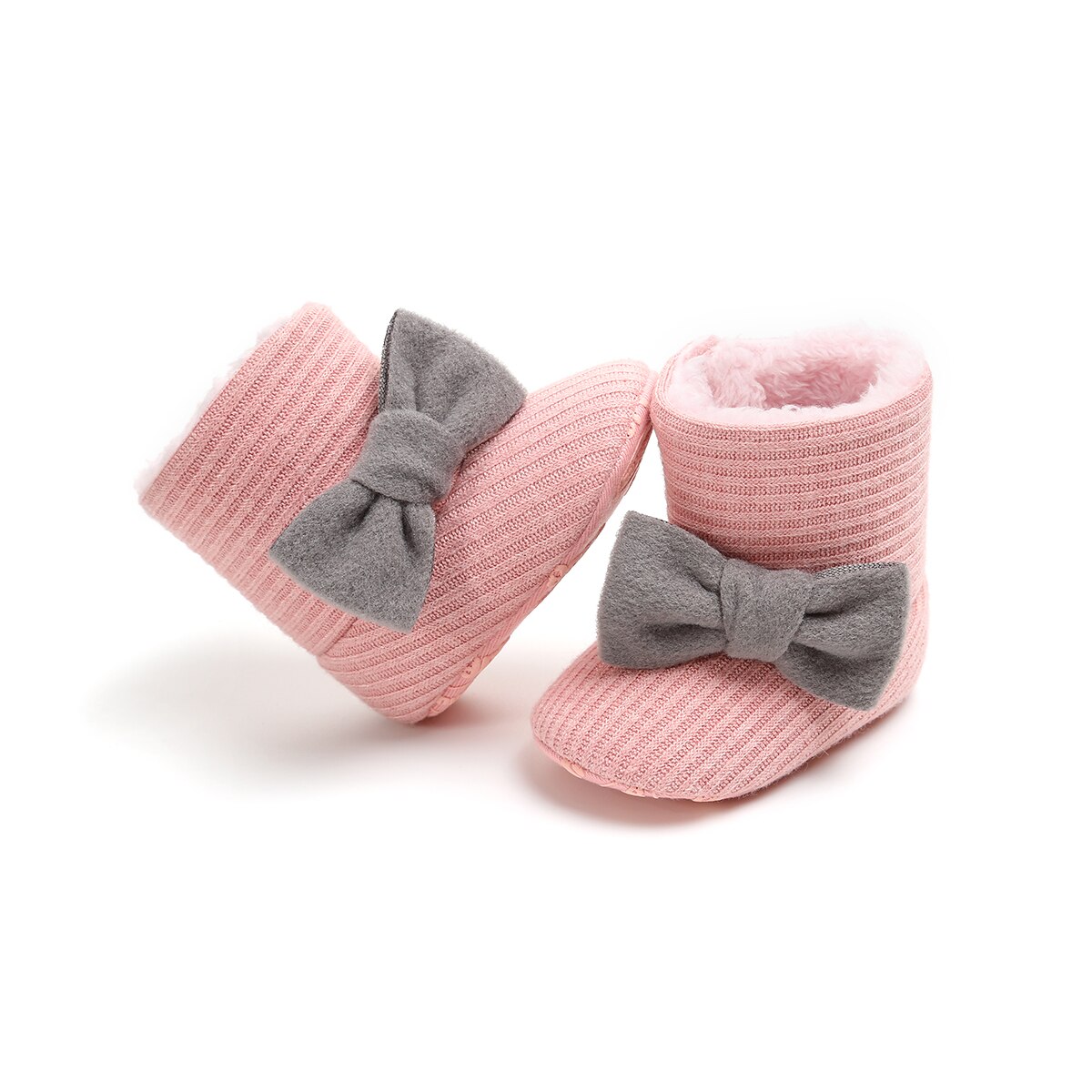 Warme Baby Sau Stiefel Winter Bogen-knoten Weiche Baby freundlicher Mädchen Jungen Kleinkind Stiefel Schuhe Baby Wanderschuhe: Rosa / 13-18 Monate