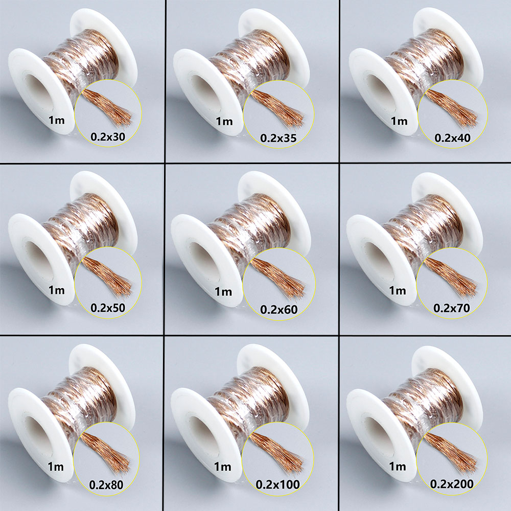 0.2x30 0.2x50 0.2x60 0.2x80 0.2x100 0.2x200 Strands Litz Wire 0.2mm Polyurethane Enameled Round Copper Stranded Wire