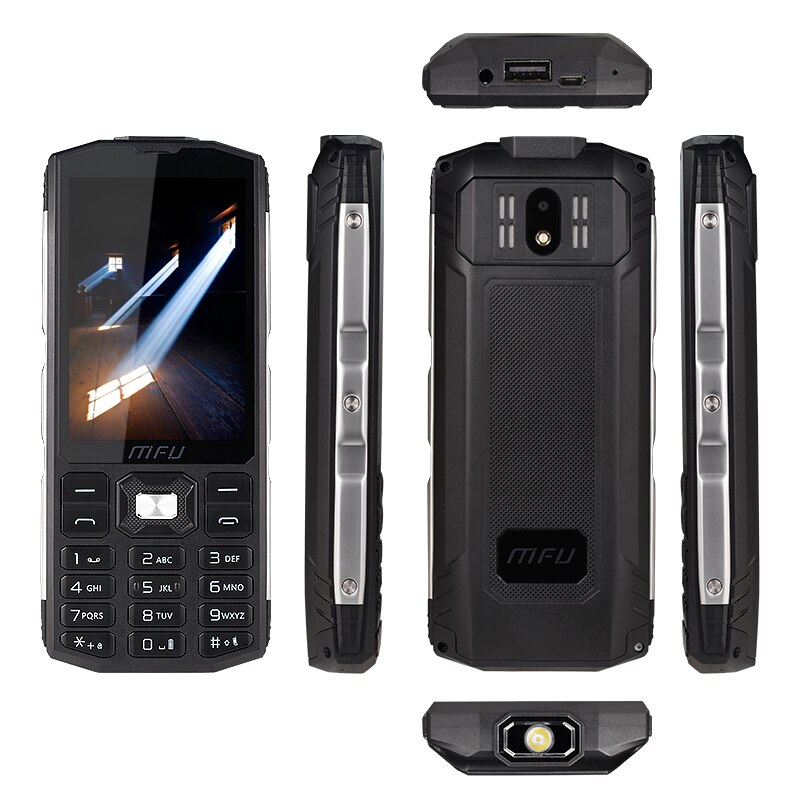 Mfu  a905 3.5 "  ip68 mobiltelefon tri sim-kort 4000 mah lang standby trådløs fm fakkel power bank store volumen mobiltelefoner