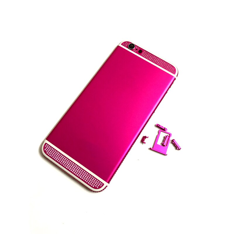 100% testowane gwarancji obudowa dla iphone 6 tylna pokrywa podwozia bliski rama baterii drzwi kolorowe z karty tacy i przyciski: Rose red white