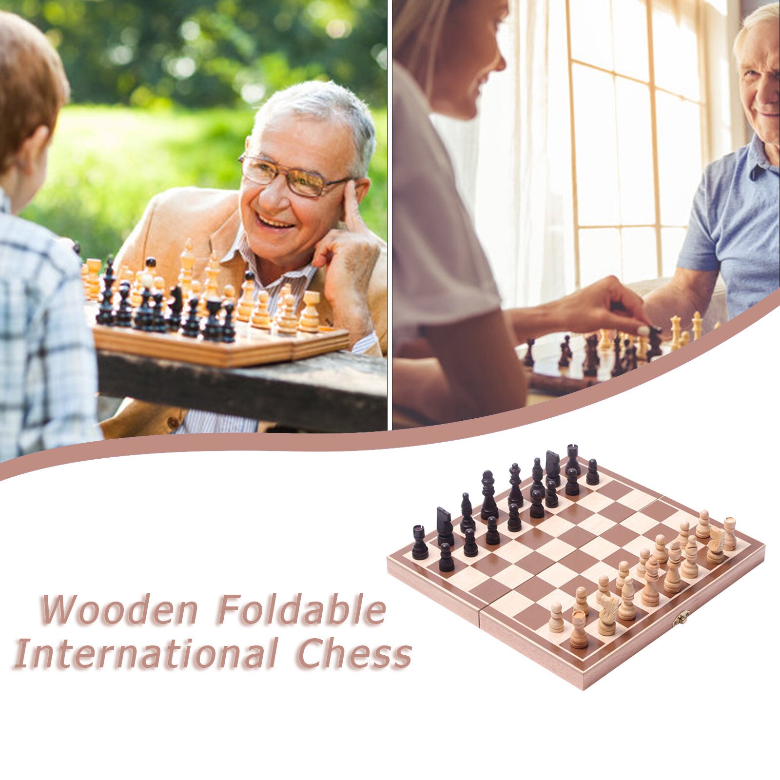 1pcs Folding Wooden International Chess Checkers S... – Vicedeal
