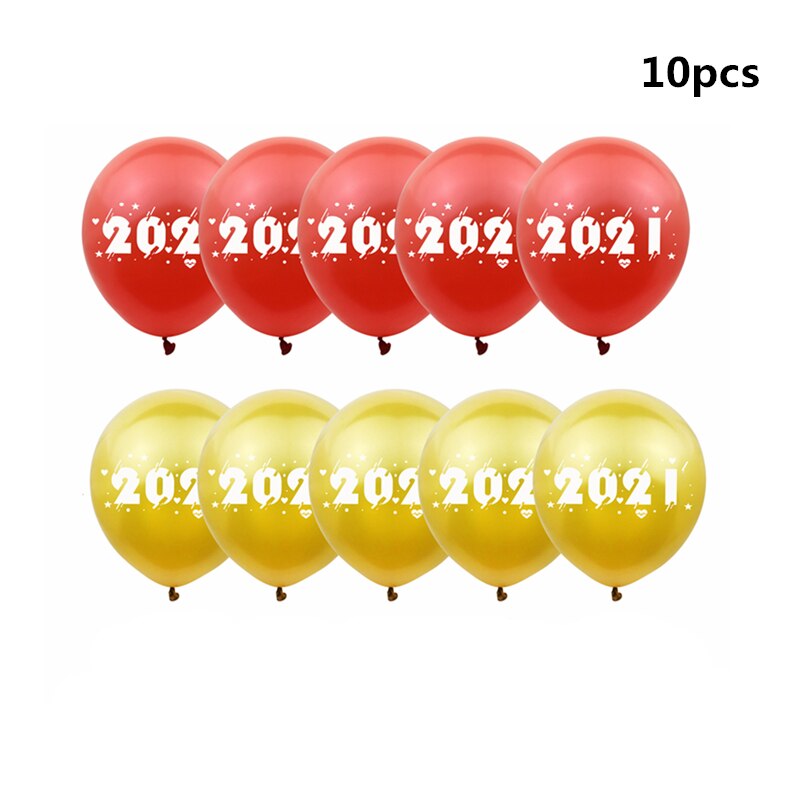 10 stk 12 tommer glade år tal trykt latex balloner år tema fest dekoration balloner: 5 røde 5 guld