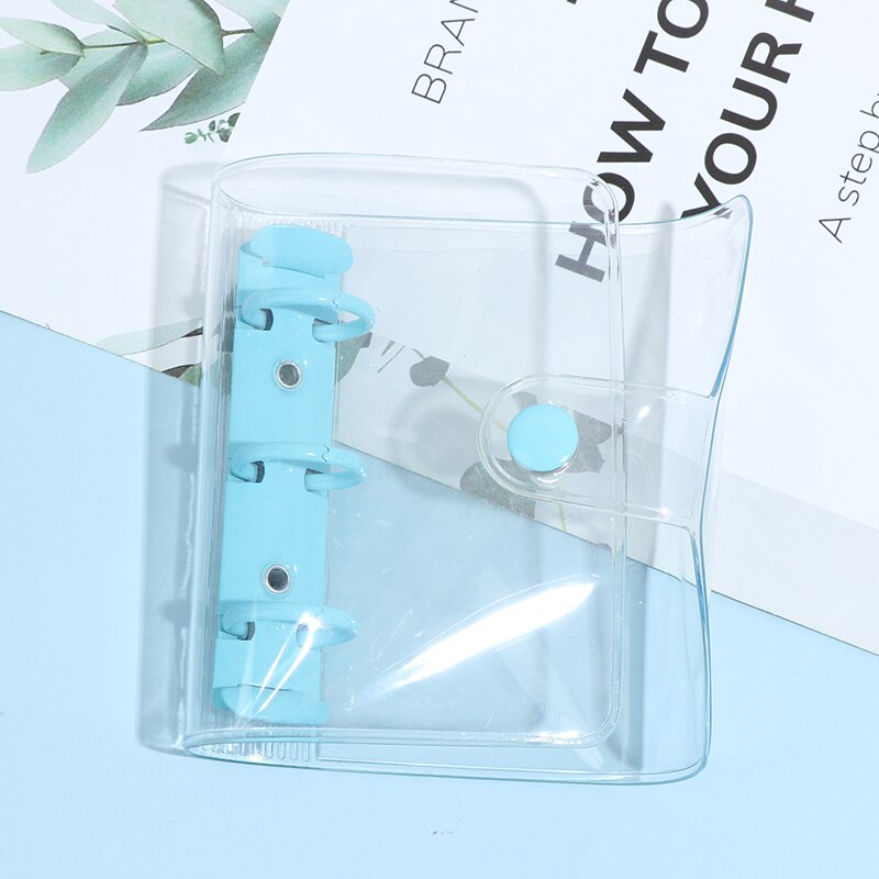 Przezroczysty segregator robić notebooka mini luźny liść robić książki uczeń przenośny notatnik robić segregatorów szkolnych: niebieski