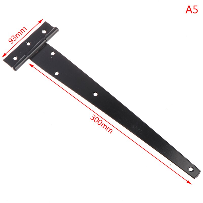 1X Iron Tee Hinge Black T hinges Cabinet Hinge Garden Shed 2-12inch Wooden Door Gate for Light Gates Doors Furniture Hardware: 5