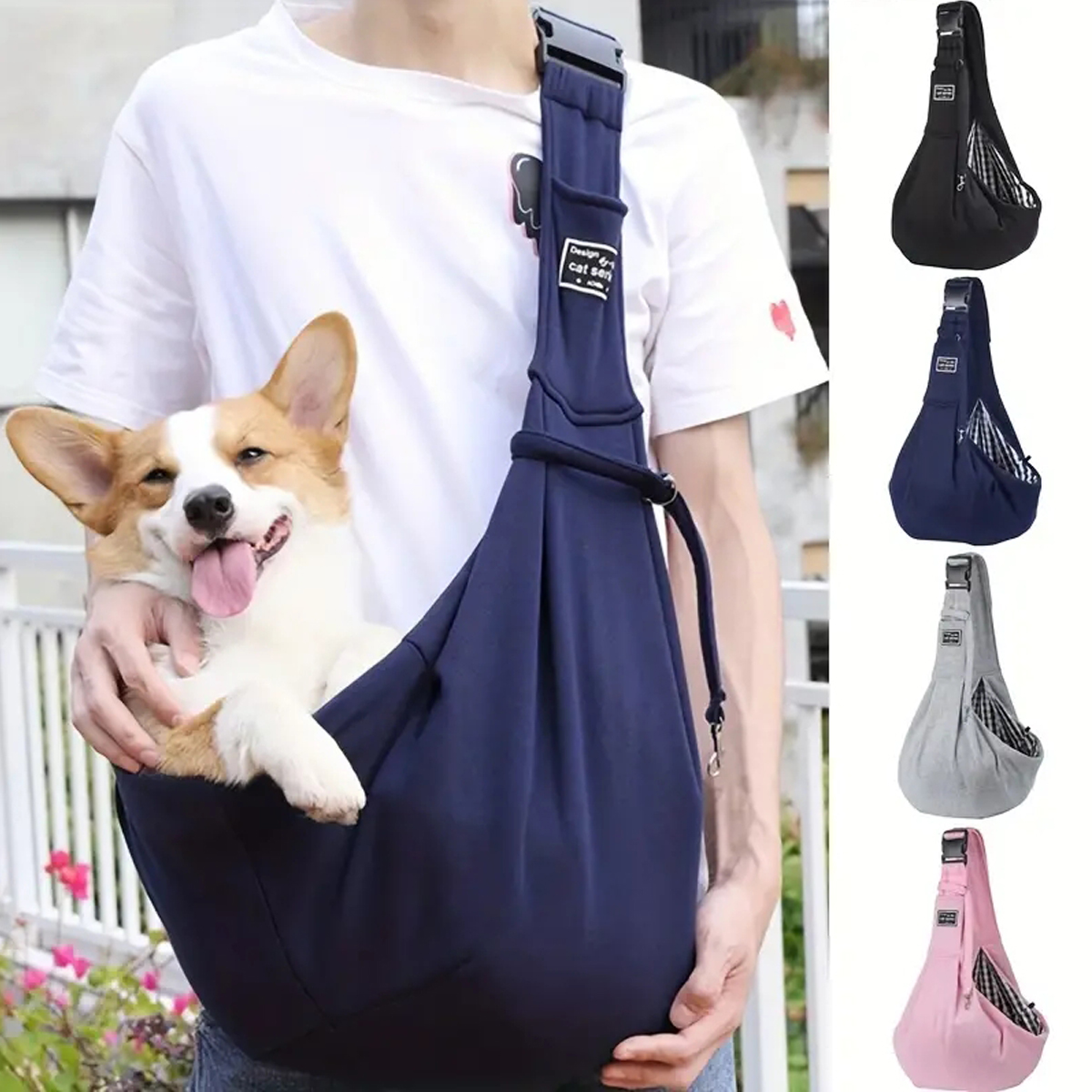 Verstelbare Hond Draagtas Outdoor Reizen Puppy Enkele Schoudertassen Honden Comfort Sling Handtas Corgi Puppy Tote Pouch Tote