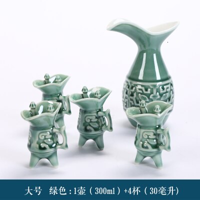 Zestaw do wina ceramicznego w stylu chińskim naśladuj starożytne naczynie do wina kubek retro likier separator flagon do picia pudełko na wino