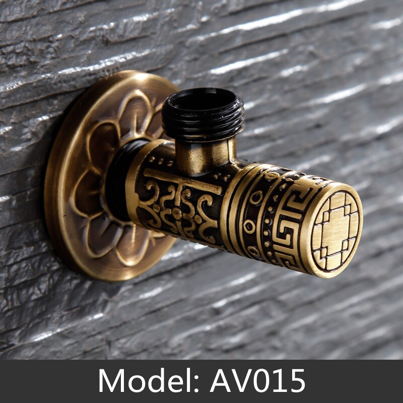 Carved Wall Mount Angle Valve Toilet valve kitchen Sink Taps Triangle valve Cold Mixer Accessories Standard G1/2 Threaded: AV015