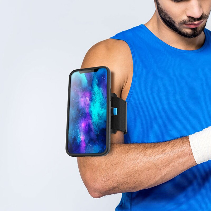 LINGYOU Sports Running Armband Wristband Phone Holder with Shockproof Phone Case for iPhone 12/12 Mini/ 12 Pro/12 Pro Max