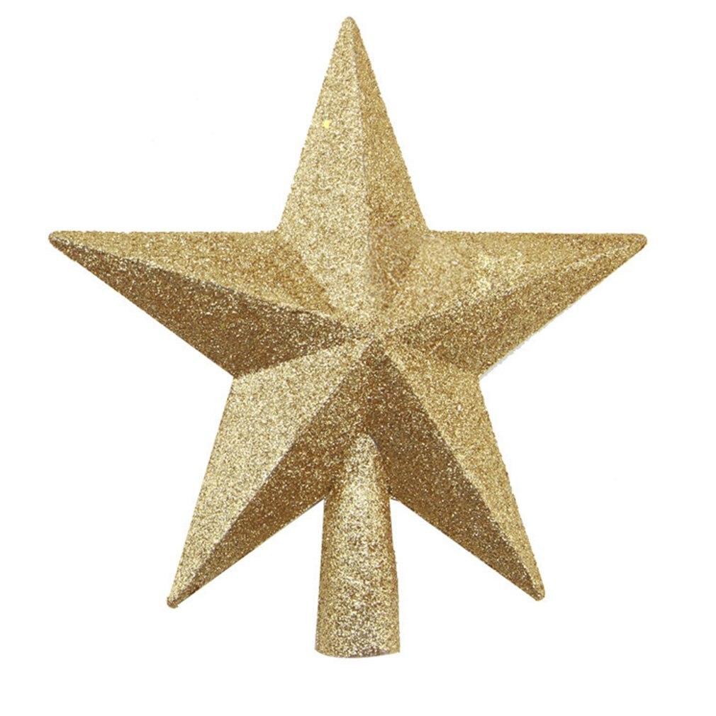 Glitter Christmas Tree Topper Star Christmas Tree Decoration For Home Xmas Tree Top Ornaments Year Decor: Gold