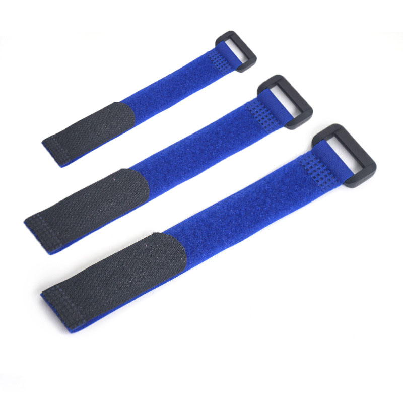 10PCS 20mm Reusable Nylon Reverse Buckle Hook Loop Magic Hook and Loop Fastener Cable Ties Sticky Thread Finishing Strapping: 10pcs Blue / 20x400MM