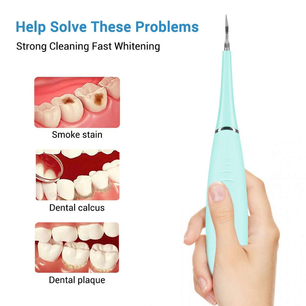 Bärbar tandspolare elektrisk sonic dental scaler usb ladda tandstensborttagningsmedel vibrationstandrengörare
