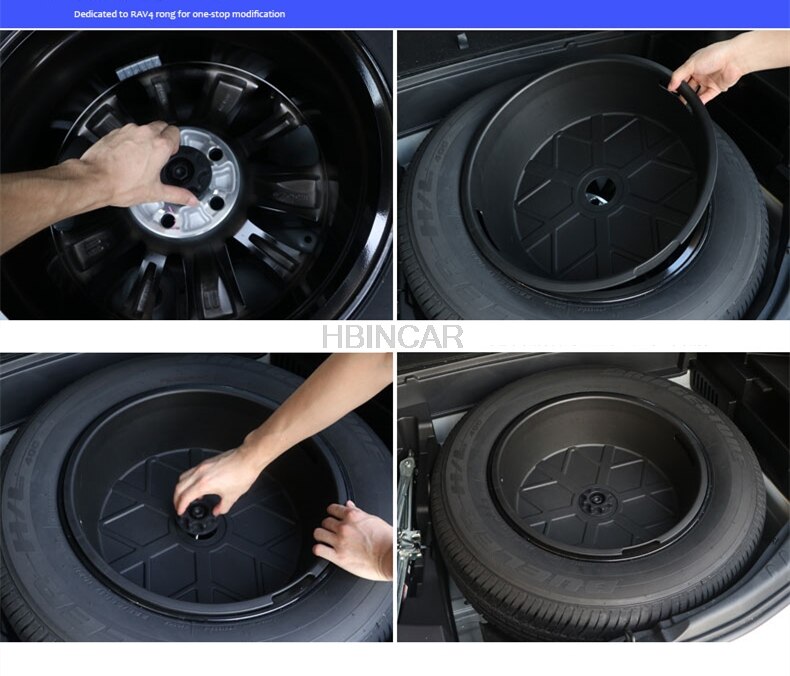 For Toyota RAV4 Trunk spare tire storage box change device box debris storage box decoration car Accessories