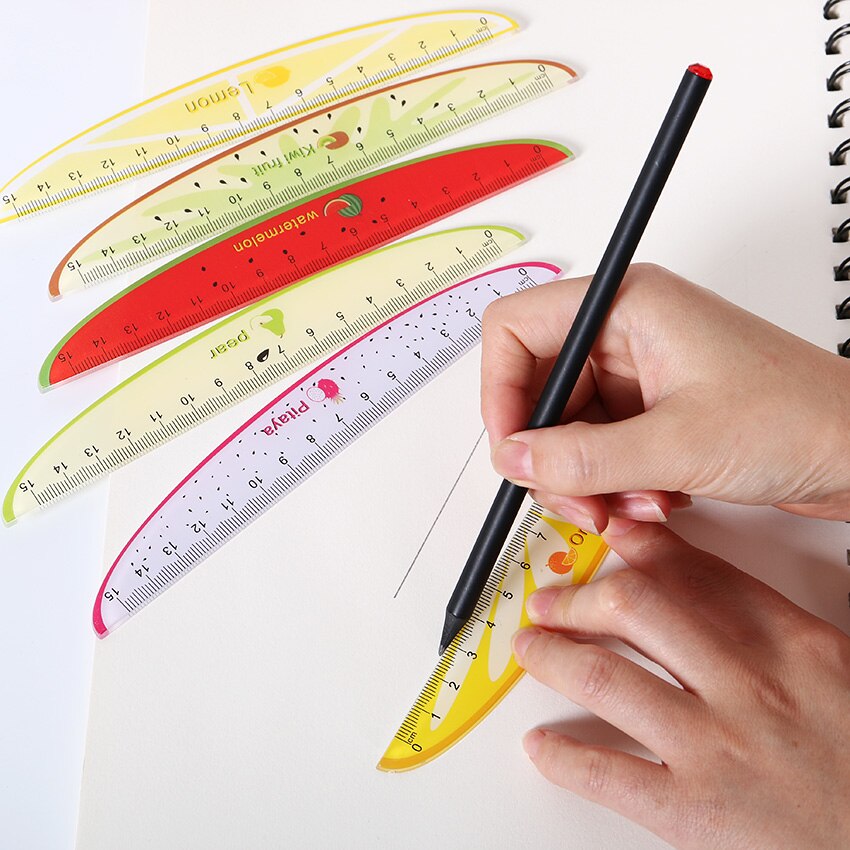 1PC Kawaii papelería coreana 15 regla de plástico en cm fruta original regla para los niños de la novedad tema