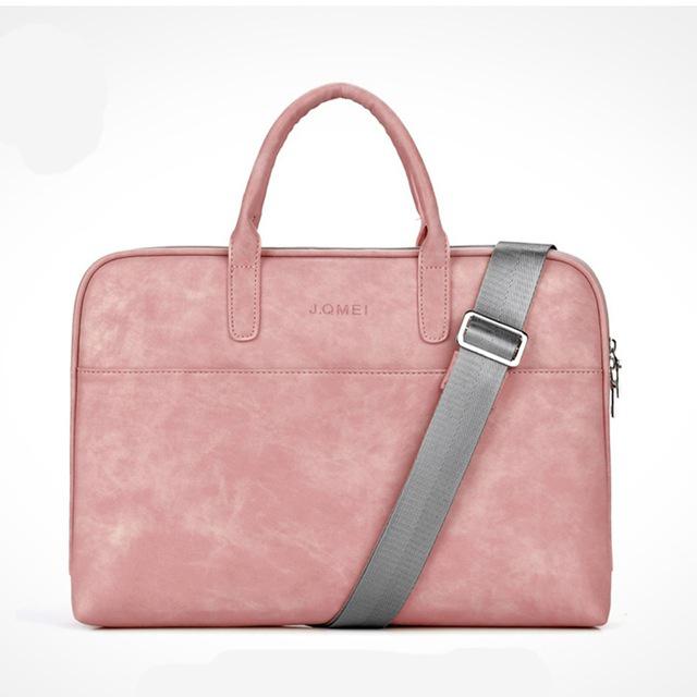 Maletín para ordenador portátil, a la , de Pu, resistente al agua y a los rasguños, 13, 14, 15 pulgadas, para Notebook, bolso de hombro, funda de transporte para hombres y mujeres: Rosa / 15 pulgadas