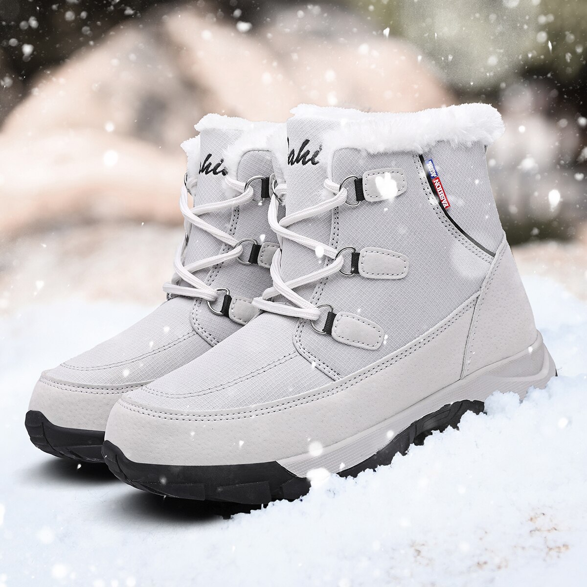 Sneakers dames winter sneeuwlaarzen hoge schoenen casual dames waterdicht warm dames wit zwart wandelschoenen sport