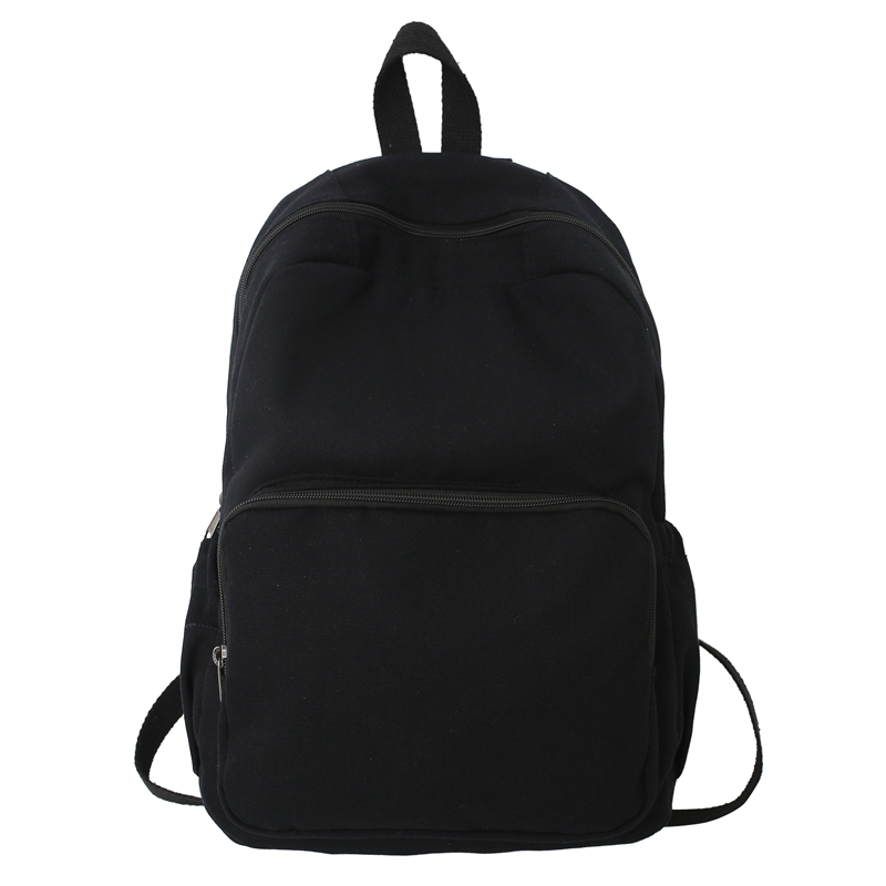 Trendiger canvas-rucksack für damen und herren, schulrucksack, bücherrucksack, reiserucksack, uni-rucksack für mädchen und jungen: Schwarz