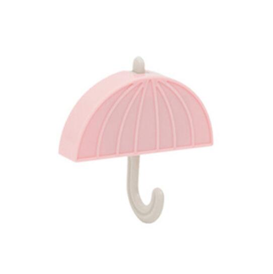 Umbrella Shaped Refrigerator Magnetic Hooks Kitchen Fridge Sticker Magic Storage Hook Hanging Holder Strong magnetic: pink