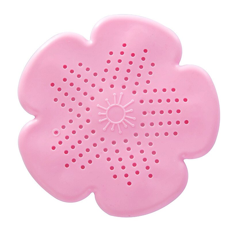 Scurgere chiuveta de bucatarie in forma de floare dispozitiv de prindere a parului din silicon dop de baie sitatoare capac de dus filtre pentru chiuveta scurgere de podea: Roz
