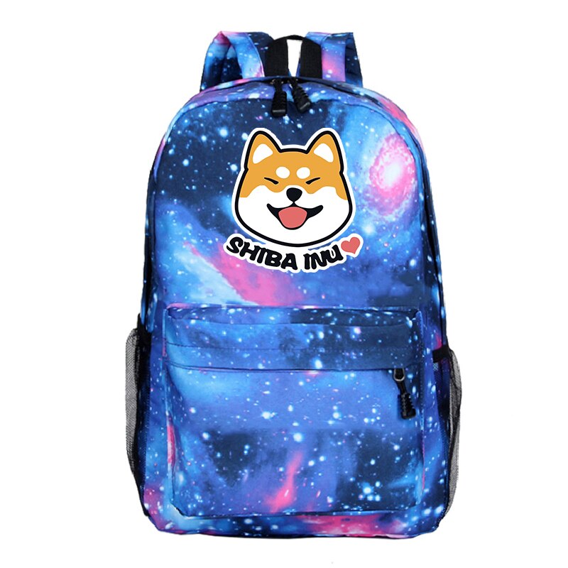 Mochila divertida de Shiba Inu para hombre y mujer, morral escolar con bonito para estudiantes, mochila para portátil de viaje: 16