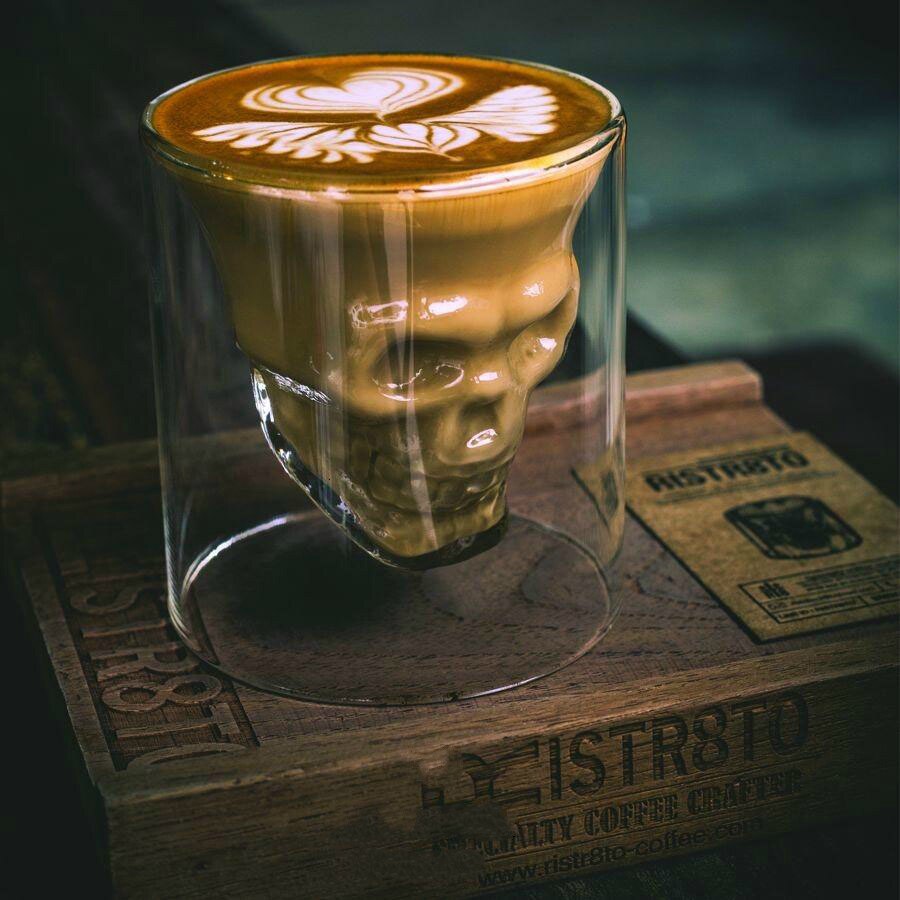 3d hodeskalle skudd glass spøkelse rytter kul brennevin spiritus menneskelig skjelett vin glass til bar parti pub whisky vodka tumbler kaffekopp