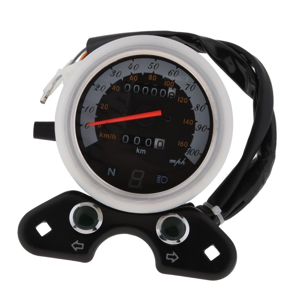 Motorrad Tachometer Universal- Motorrad Tachometer Dual-Tachometer Mit LED-hintergrundbeleuchtung