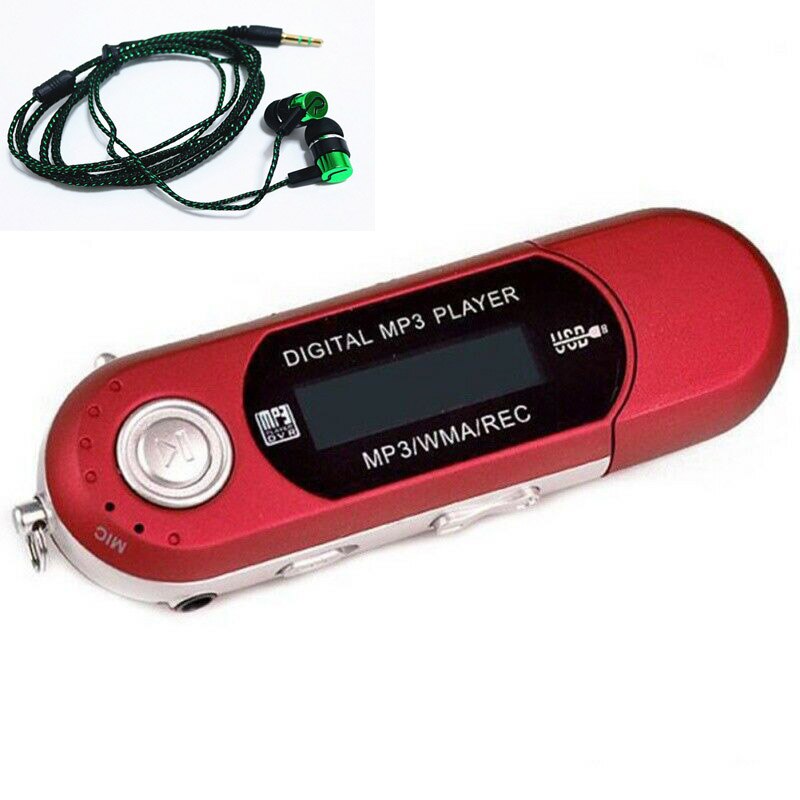 USB MP3 Muziekspeler Digitale Lcd-scherm Ondersteuning 32GB TF Card & FM Radio Met Microfoon Zwart Blauw mp3 Speler: Grijs