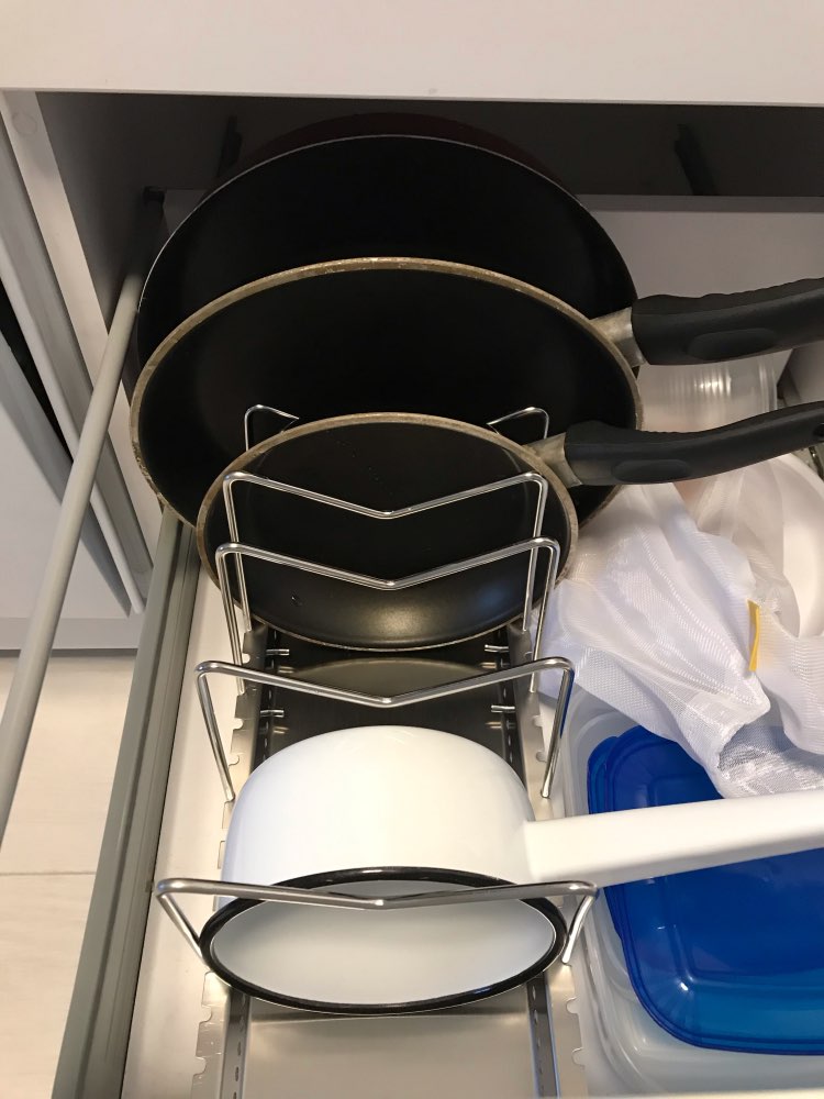 Metal pan gryde låg organisator justerbar opvaskestativ dræner skærebræt holder køkkengrej holder til skab opbevaring