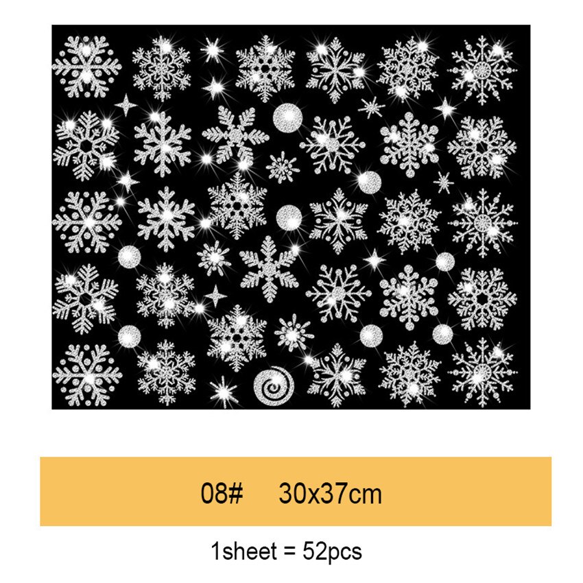 2021 efeito glitter floco de neve eletrostática adesivo natal janela adesivos parede crianças quarto decoração para casa ano novo papel: 08
