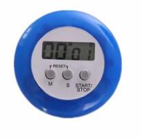 Round Mini Digital Kitchen Timer LCD Display Max 99 Minutes Min 59 Seconds Countdown Timer For Cooking Hour UP Alarm White Blue: blue