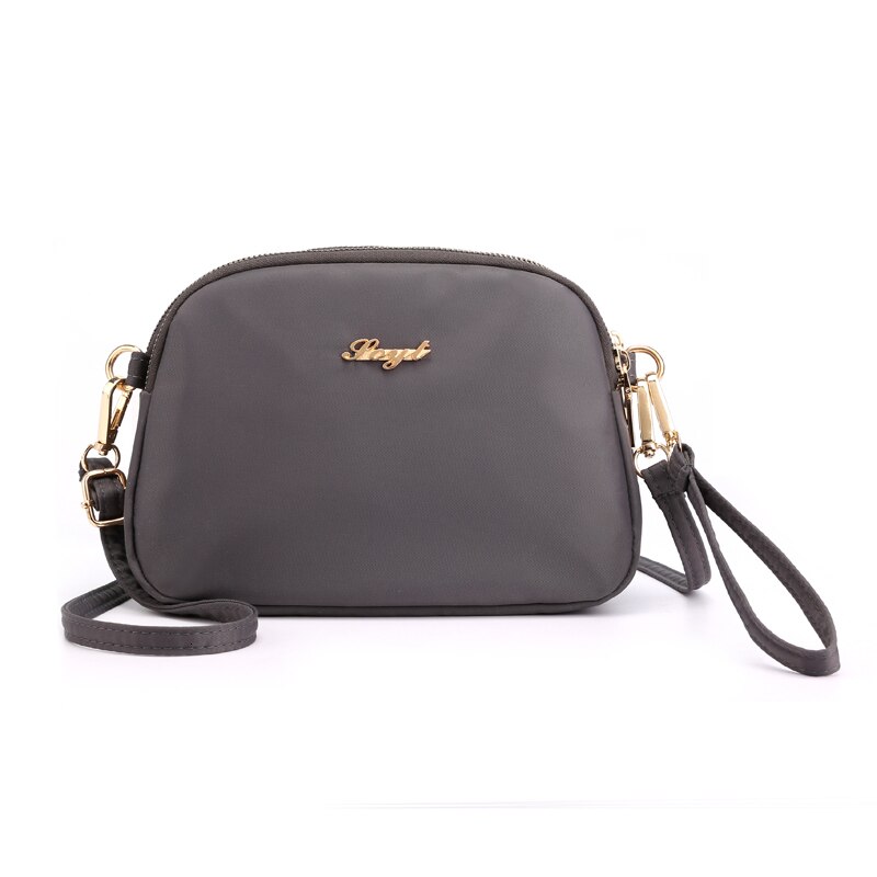 Nylon tassen voor luxe handtassen dames stevige waterdichte schoudertas rits zachte draagbare crossbody bolsa feminina: Grijs