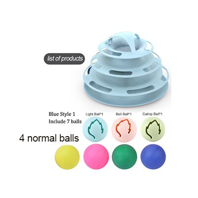 Three Levels Pet Cat Toy Tower Tracks Disc Cat Intelligence Amusement Triple Pay Track Cat Toys Ball Training Amusement Plate: 11