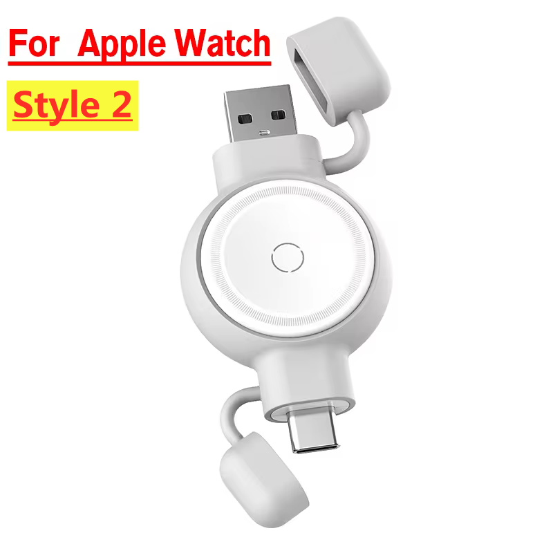 Schnelles magnetisches kabelloses ladegerät für apple watch 9 , 8 , 7 , 6, 5, 4, 3 se ultra, iwatch dock-adapter, tragbare pd-usb-ladestation: Lila