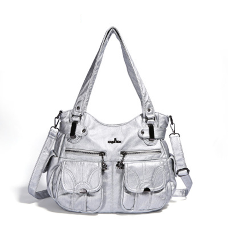 HENGSHENG Vrouwen Gewassen lederen handtas retro Knoedel zakken mode Schoudertas Creatieve Casual Messenger Bag vrouwen tassen