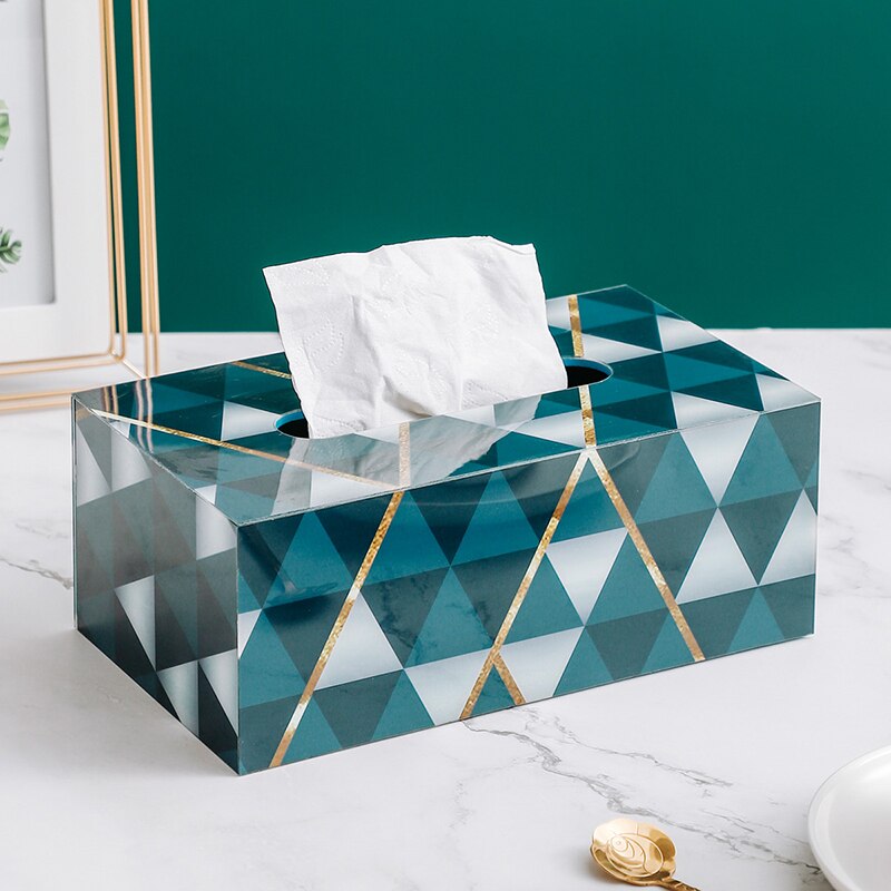 Marble Texture Tissue Box Acrylic Material Desktop Toilet Napkin Holder Office Desk Living Room Bedroom Tissue Protection Box