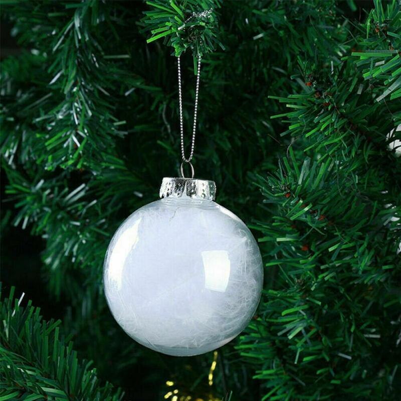 Bola grande de decoración de Navidad, adorno de plástico transparente, ideal para , suministros para fiestas, 8cm/10cm