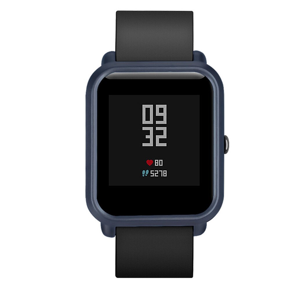 Soft TPU Case Cover Shell Protector For Xiaomi Huami Amazfit Bip Youth/Lite Screen Protector Smart watch Protector accessories: Black