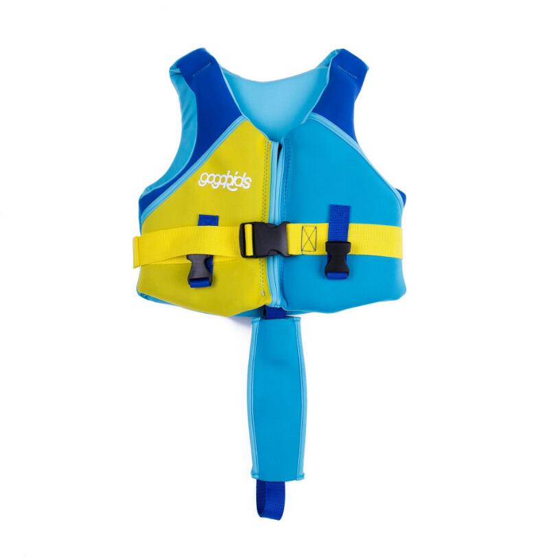 Qualidade superior das crianças do verão coletes salva-vidas barbatanas para meninos e meninas ternos de flutuabilidade coletes neoprene deriva coletes de natação: Azul / S 10-15kg