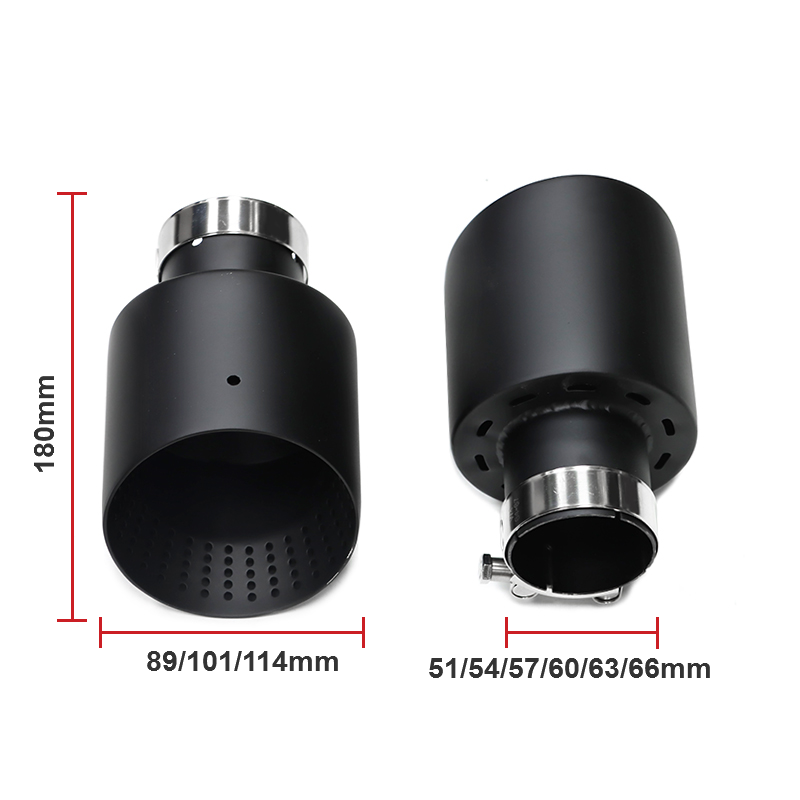 1Piece Matte Black Stainless Steel Car Muffler Tip System Pipe Universal Exhaust Tip For VW GTI MK7 Golf 7 Exhaust Nozzle