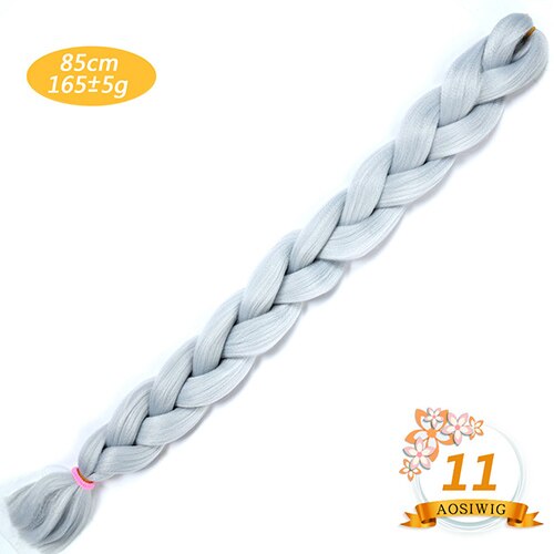 AOSIWIG 165g/pack Synthetic Super Jumbo Braiding Hair Crochet Purple Blue Braids Hair Extension Expression Rainbow Braiding Hair: #14
