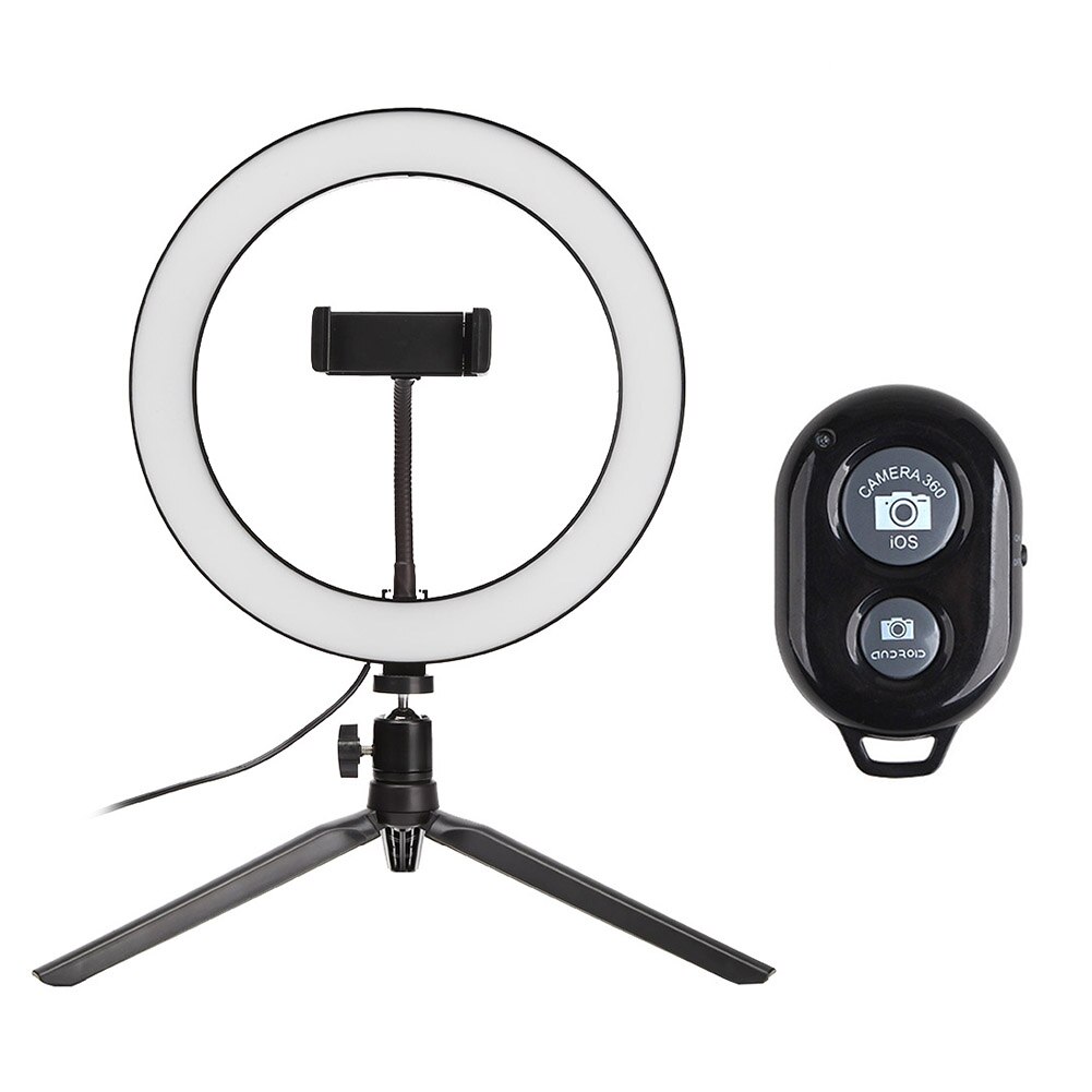 Desktop 10 inch Selfie Ring Lamp Led Ring Light Selfie Phone Video Photography Makeup Lighting Phone Holder with Remote for Live