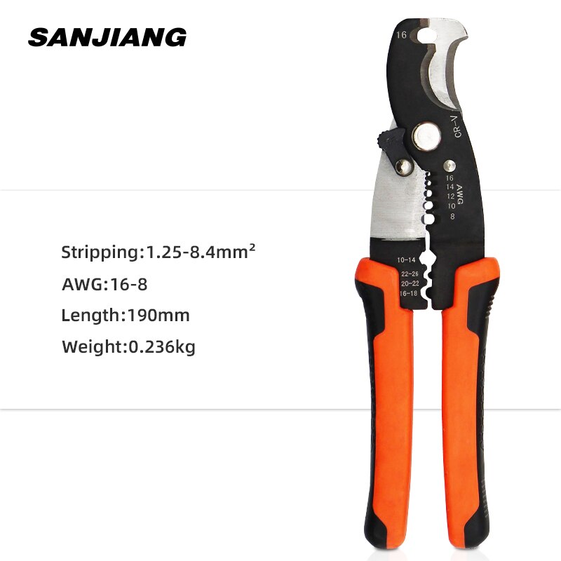 Multifuction Wire Stripper Pliers mini Hand Multi tool Repair Tool Cable Cutter Stripping Crimping Tool Crimper Multitool: SJ-106