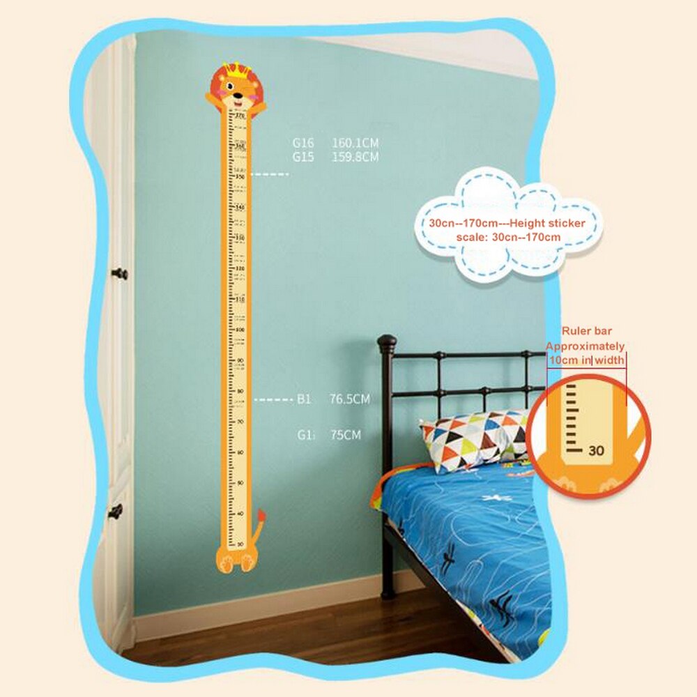Children's Height Sticker Wall Decoration Removable Cute Animal Series Height Sticker PVC Wall Sticker Children Room Decoration