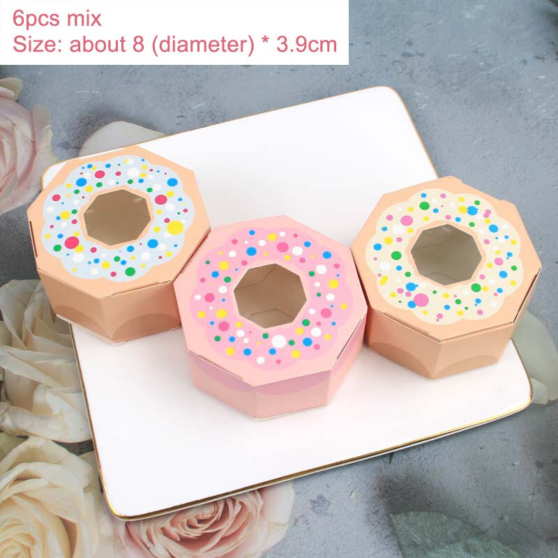1pack Donuts Candy Bags Cookies Packaging Boxes for Kids Girl Donuts Happy Birthday Party Supply Wedding DIY Crafts Decorations: 6pcs ABC