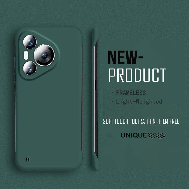 Ramlöst hårt pc matt telefonskal till huawei  p70 pro puro 70 ultra  p70 pro skyddande stötfångarskal: Aluminium / Beige