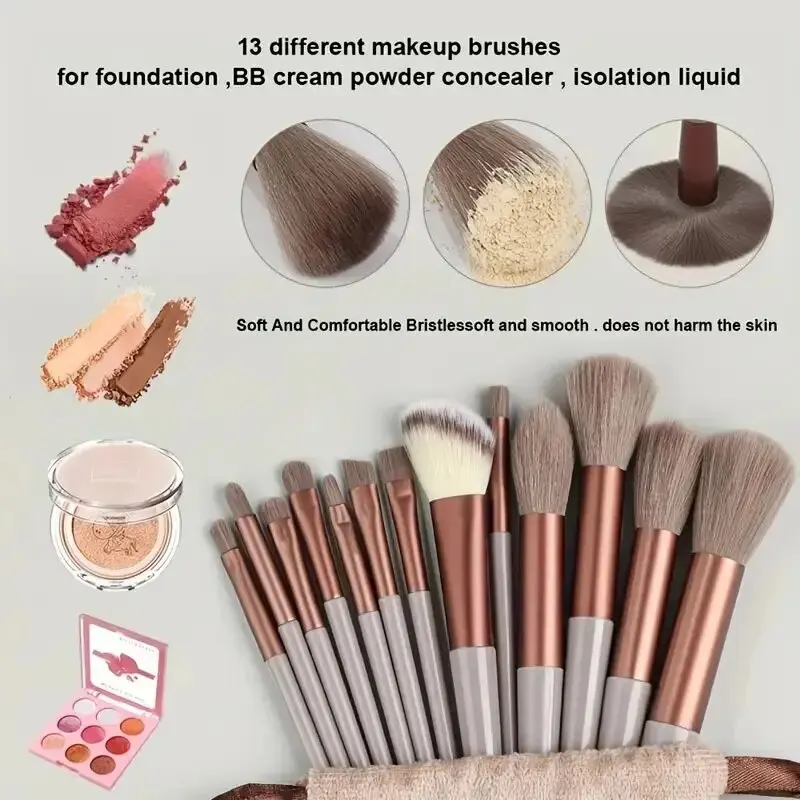 13-teiliges buntes Make-up-Pinsel-Set für Lidschatten, Foundation, komplette Make-up-Pinsel, Lidschatten, Rouge, Schönheit, weichmachende Make-up-Tools