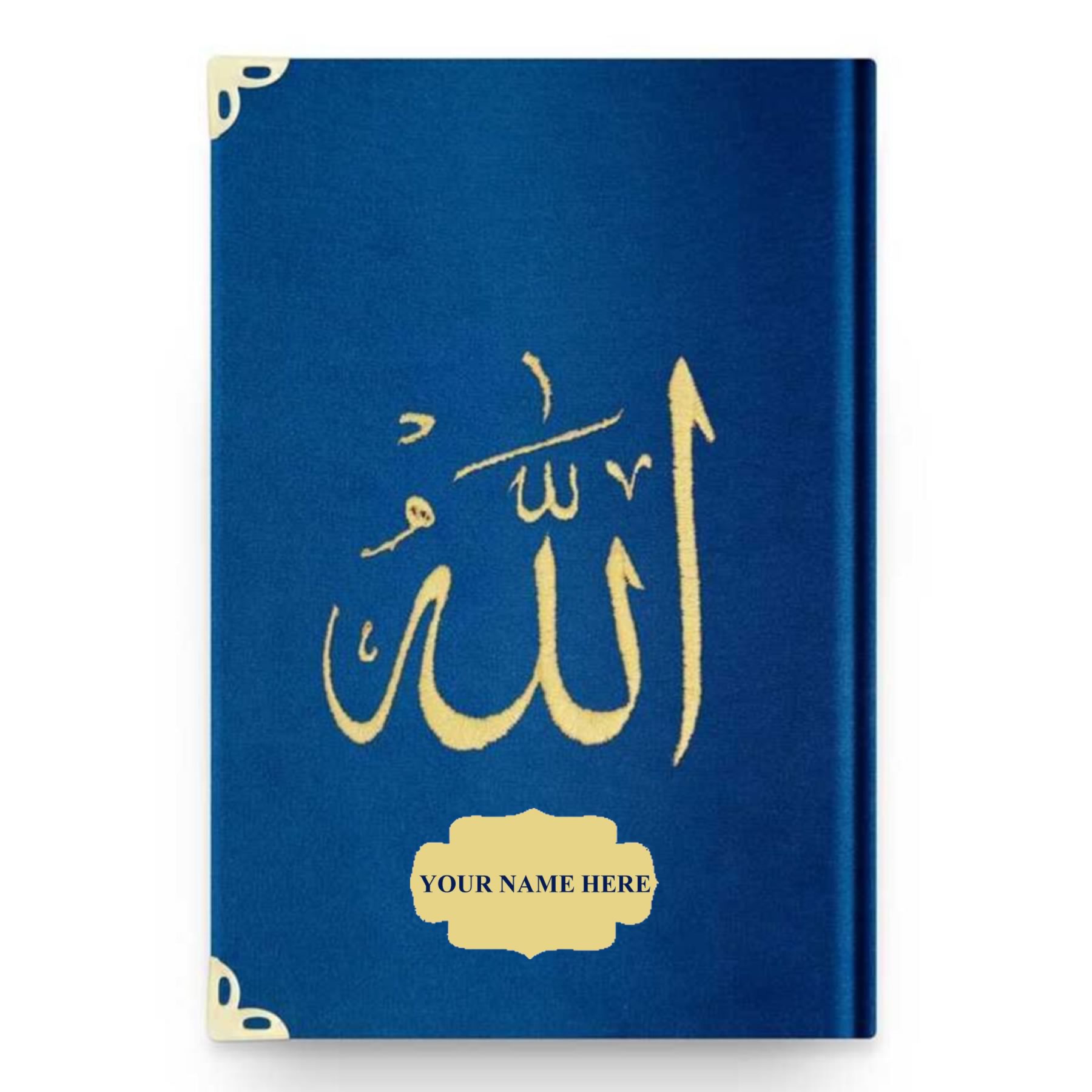 Charity broadcasts custom dark blue velvet cover holy quran large pocket size embroidered gilt sealed holy bible Lord KF0292: 3