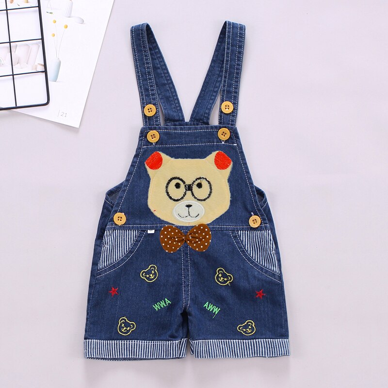 DIIMUU di Modo di Estate Delle Ragazze Dei Ragazzi Tute E Salopette Bambino Del Bambino Dei Vestiti Del Bambino del Denim Lavato I Pantaloni Chidlren Vestiti Shorts Bretella Mutanda Fondo
